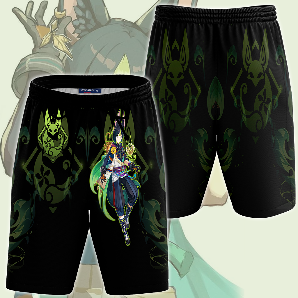 Genshin Impact Tighnari Video Game All Over Printed T-shirt Tank Top Zip Hoodie Pullover Hoodie Hawaiian Shirt Beach Shorts Joggers Beach Shorts