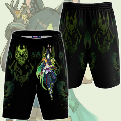 Genshin Impact Tighnari Video Game All Over Printed T-shirt Tank Top Zip Hoodie Pullover Hoodie Hawaiian Shirt Beach Shorts Joggers Beach Shorts