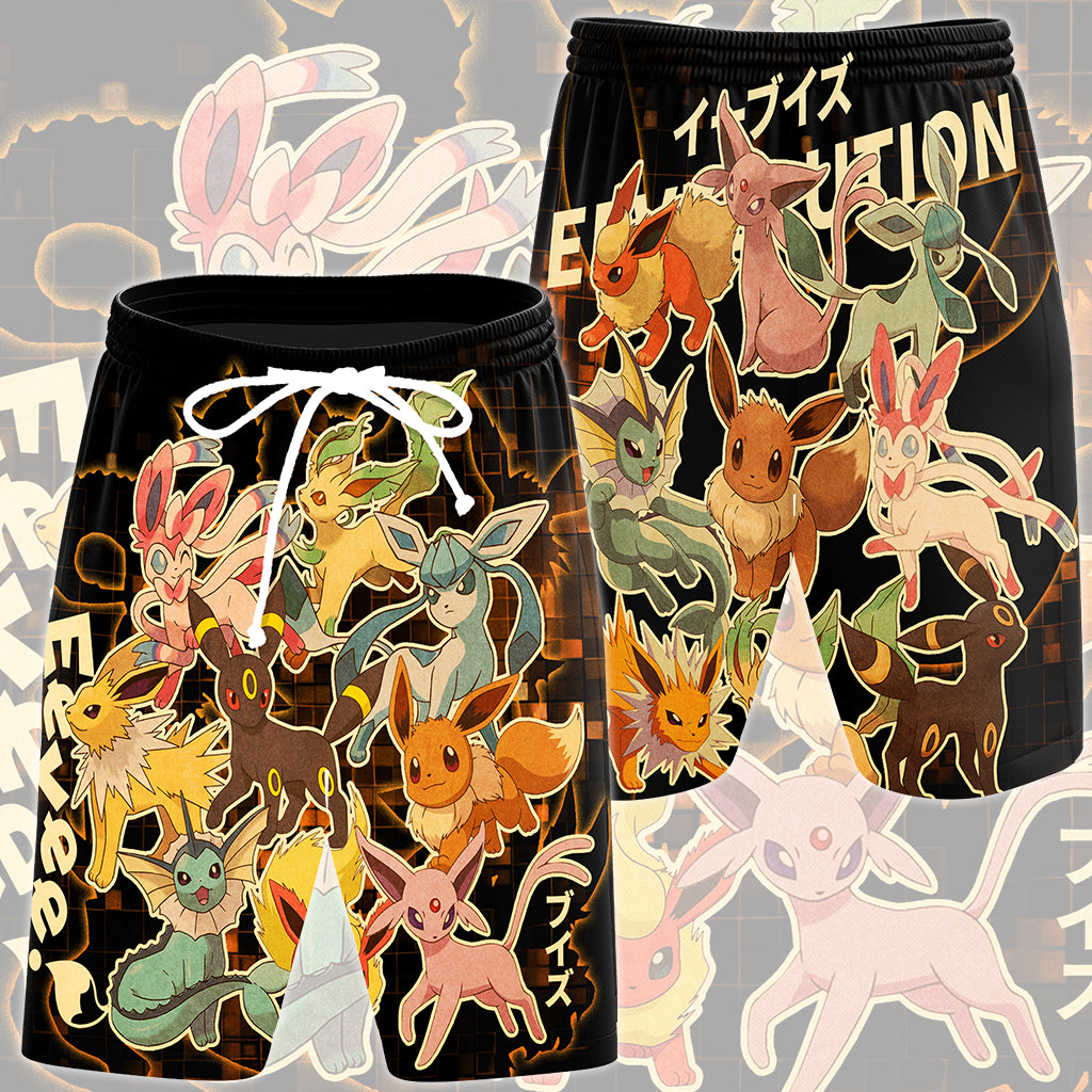 Pokemon Eeveelution Video Game All Over Printed T-shirt Tank Top Zip Hoodie Pullover Hoodie Hawaiian Shirt Beach Shorts Joggers
