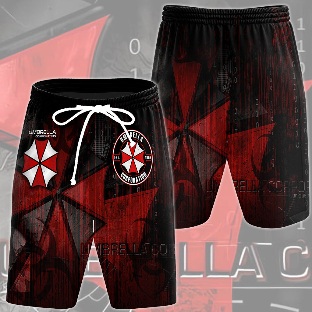 Resident Evil Umbrella Corporation Video Game All Over Printed T-shirt Tank Top Zip Hoodie Pullover Hoodie Hawaiian Shirt Beach Shorts Joggers