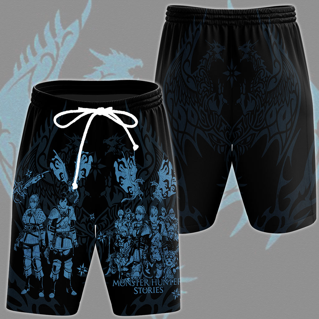 Monster Hunter Stories 3: Twisted Reflection Video Game All Over Printed T-shirt Tank Top Zip Hoodie Pullover Hoodie Hawaiian Shirt Beach Shorts Joggers