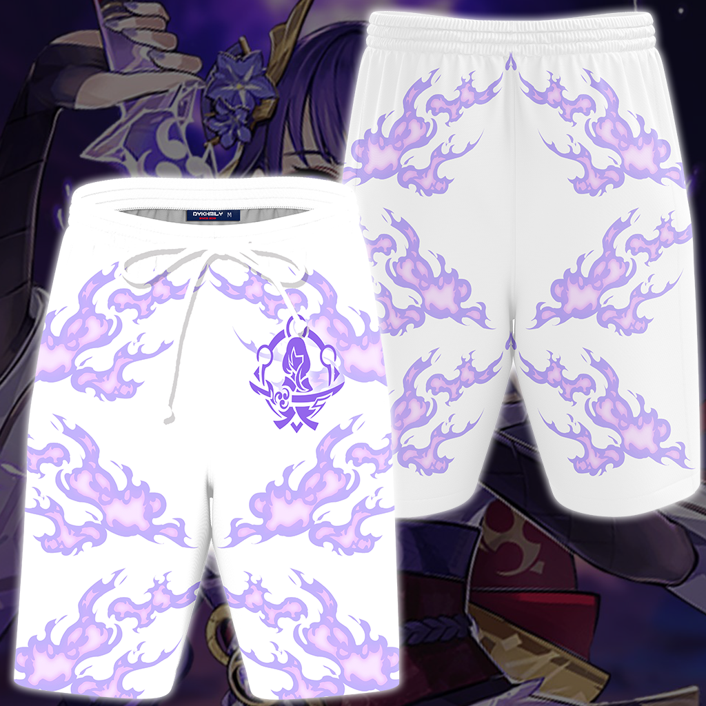 Genshin Impact Raiden Shogun Video Game All Over Printed T-shirt Tank Top Zip Hoodie Pullover Hoodie Hawaiian Shirt Beach Shorts Joggers Beach Shorts