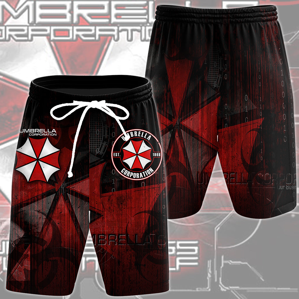 Resident Evil Umbrella Corporation Video Game All Over Printed T-shirt Tank Top Zip Hoodie Pullover Hoodie Hawaiian Shirt Beach Shorts Joggers Beach Shorts