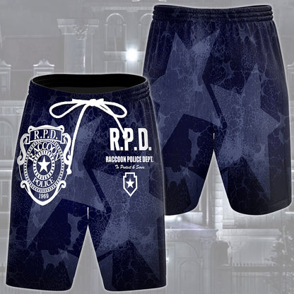 Resident Evil Raccoon City Police Department (R.P.D.) Video Game All Over Printed T-shirt Tank Top Zip Hoodie Pullover Hoodie Hawaiian Shirt Beach Shorts Joggers