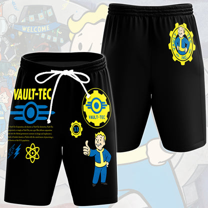 Fallout Vault-Tec Corporation Video Game All Over Printed T-shirt Tank Top Zip Hoodie Pullover Hoodie Hawaiian Shirt Beach Shorts Joggers