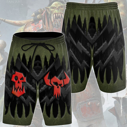 Warhammer 40K Ork Battleworn Insignia All Over Printed T-shirt Tank Top Zip Hoodie Pullover Hoodie Hawaiian Shirt Beach Shorts Joggers Beach Shorts