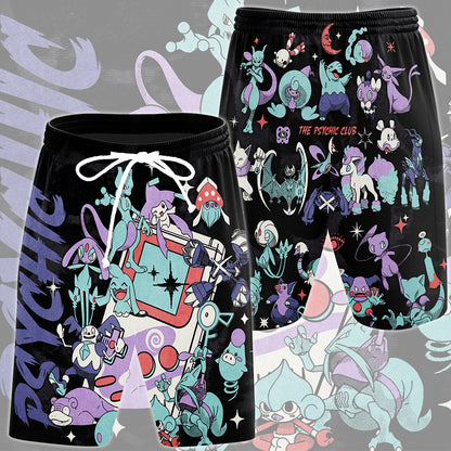Pokemon Psychic Type Club Video Game All Over Printed T-shirt Tank Top Zip Hoodie Pullover Hoodie Hawaiian Shirt Beach Shorts Joggers