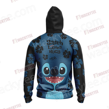 Stitch Loves Hugs Free Hugs Unisex 3D T-shirt