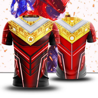 Power Ranger ZEO Cosplay Unisex 3D T-shirt Red Ranger