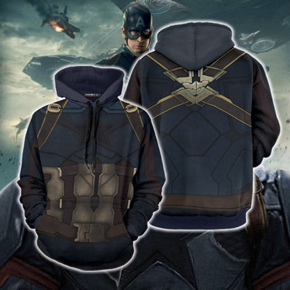 Captain America Cosplay 3D Hoodie
