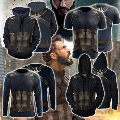 Captain America Cosplay 3D Hoodie
