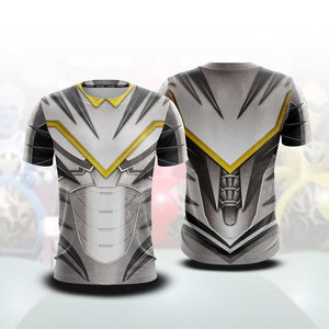 Power Rangers Dino Thunder Cosplay Unisex 3D T-shirt White Ranger S 