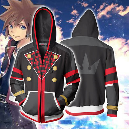 Kingdom Hearts III Sora Cosplay Zip Up Hoodie Jacket
