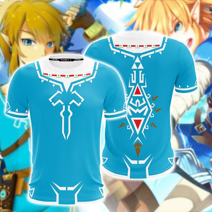The Legend of Zelda: Breath of the Wild Link Cosplay New Look Zip Up Hoodie T-shirt