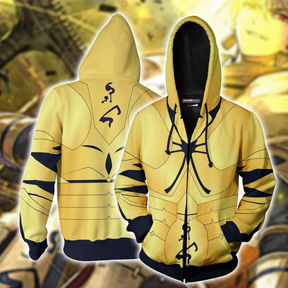 Fate/ Stay Night Gilgamesh Cosplay Zip Up Hoodie Jacket 5XL