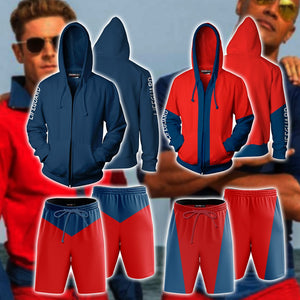 Baywatch Cosplay Zip Up Hoodie Jacket   