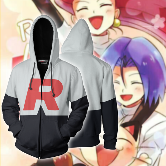 Pokemon Rocket Team Zip Up Hoodie Jacket XS  