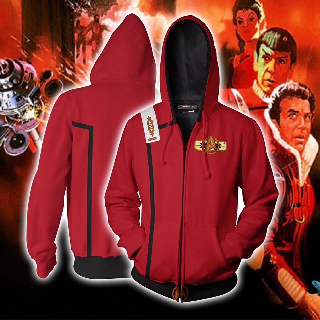 Star Trek II: The Wrath Of Khan Cosplay Zip Up Hoodie Jacket 5XL
