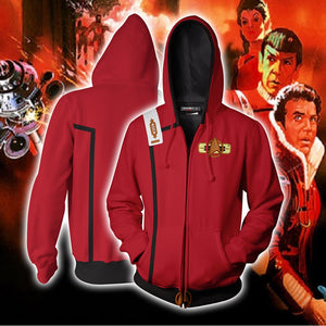 Star Trek II: The Wrath Of Khan Cosplay Zip Up Hoodie Jacket XS  