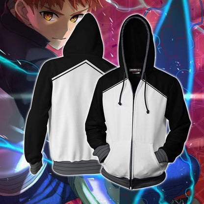 Fate/Stay Night Shirou Emiya Cosplay Zip Up Hoodie Jacket 5XL