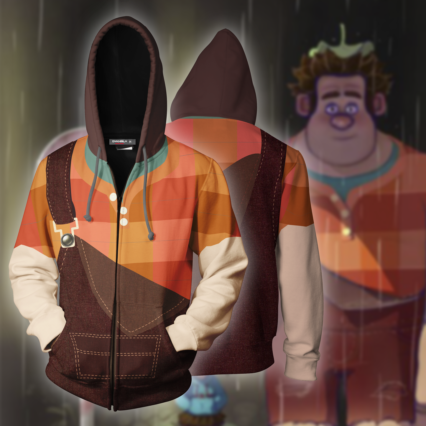 Ralph Cosplay Wreck It Ralph Zip Up Hoodie Jacket 5XL