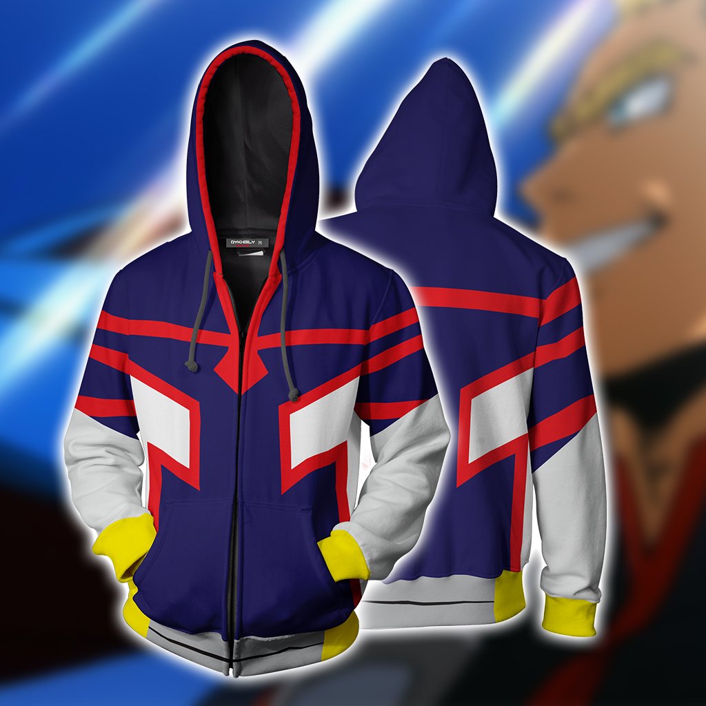 Boku No Hero Academia Young All Mighty Cosplay Zip Up Hoodie Jacket 5XL