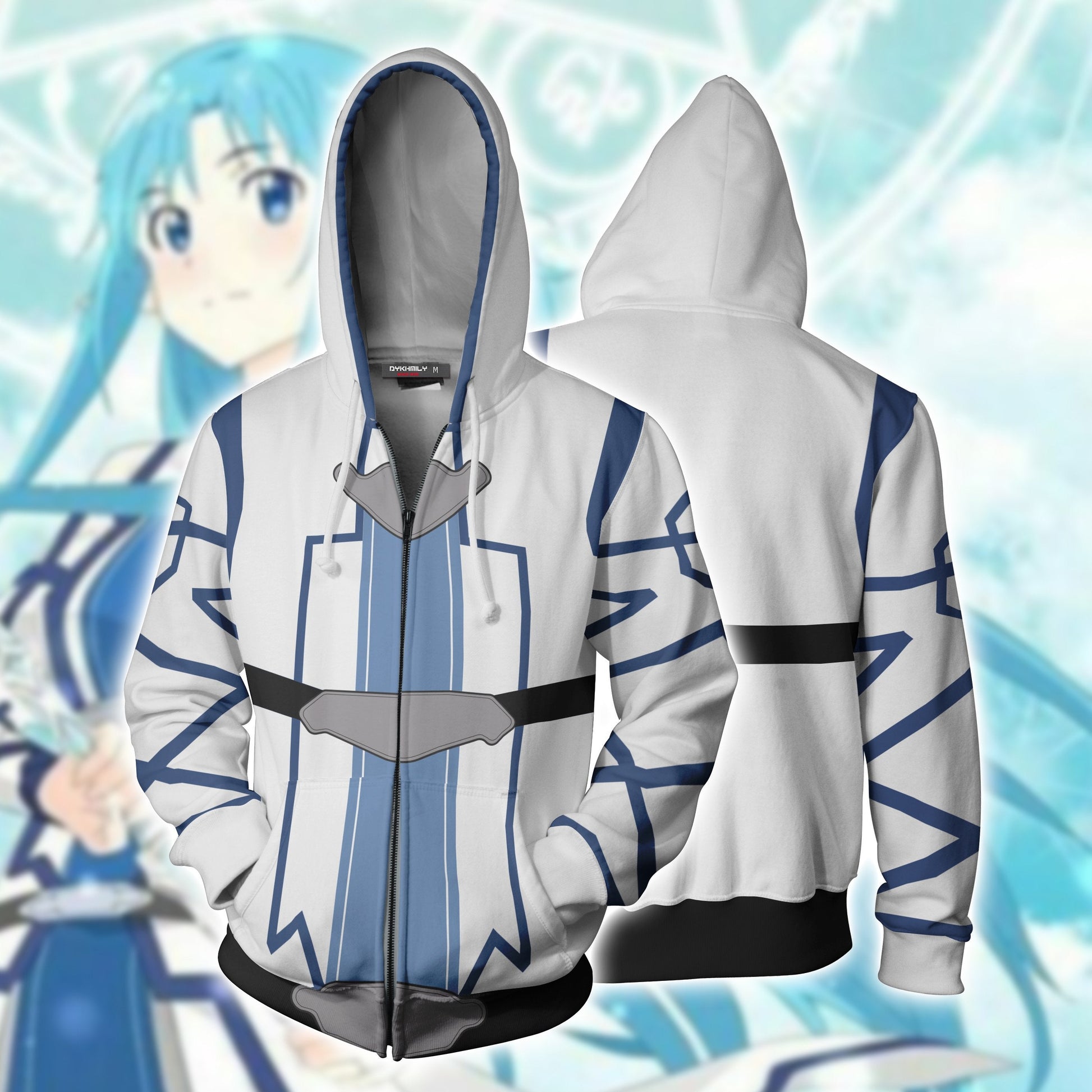 Sword Art Online Yuuki Asuna Cosplay (ALfheim Online Ver) Zip Up Hoodie Jacket 5XL