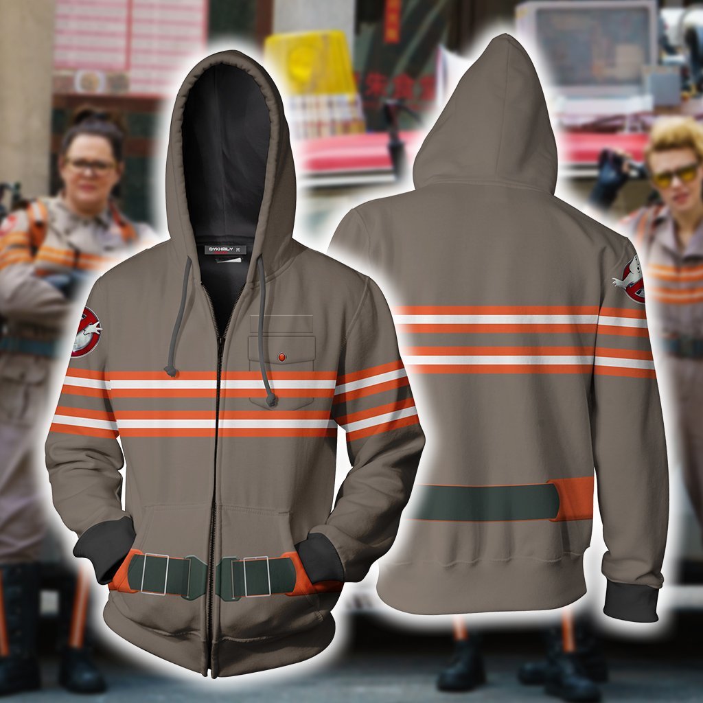 Ghostbusters Uniform Cosplay Zip Up Hoodie Jacket 5XL