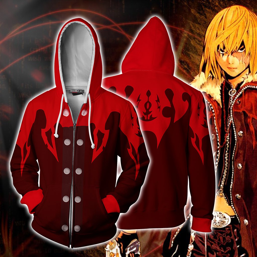 Death Note Mello (Mihael Keehl) Cosplay Zip Up Hoodie Jacket 5XL