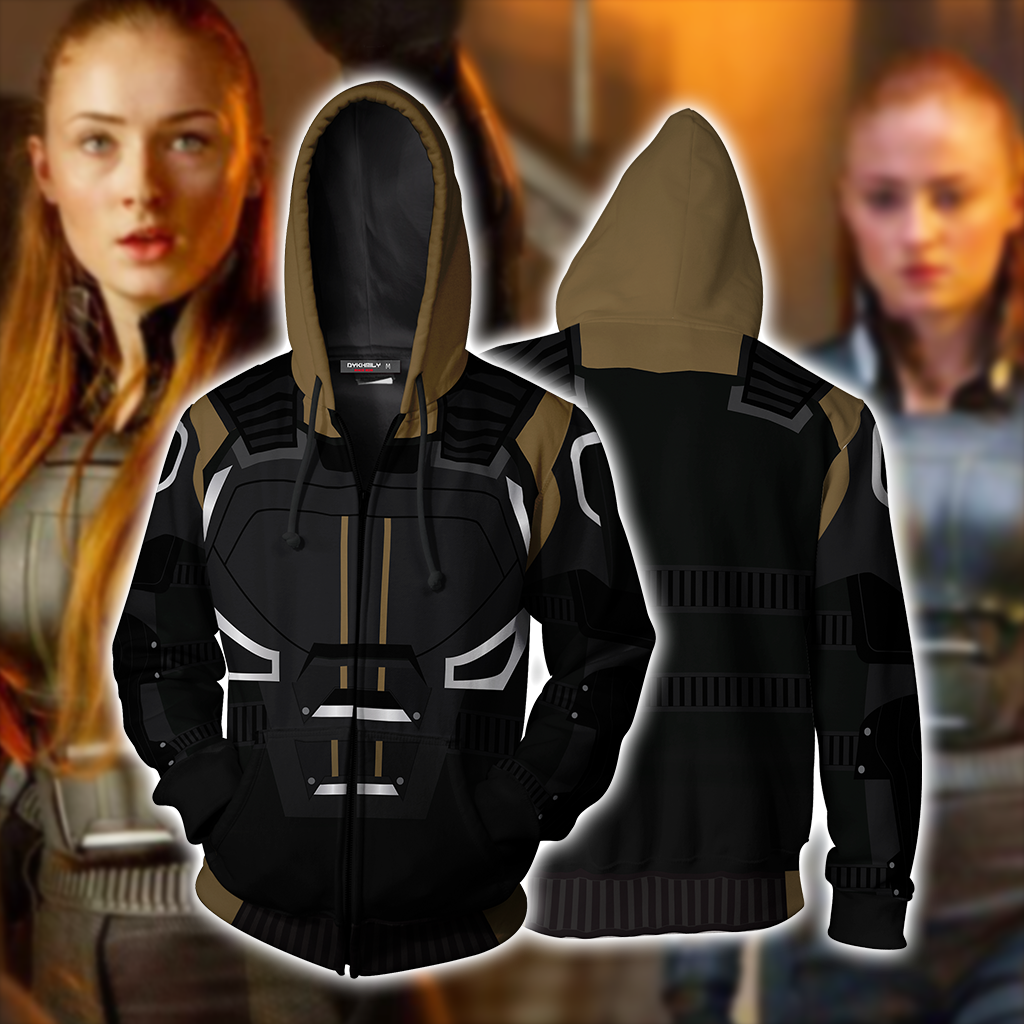 X-men: Dark Phoenix - Jean Grey Cosplay Zip Up Hoodie Jacket 5XL