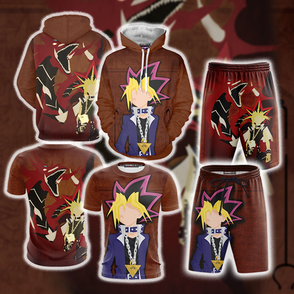 Yu Gi Oh! Yugi Muto And Slifer The Sky Dragon 3D T-shirt