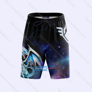 Yu Gi Oh! Blue-Eyes White Dragon Cosplay Beach Shorts   