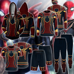 Spider-man: Homecoming Iron Spider Cosplay Zip Up Hoodie Jacket   