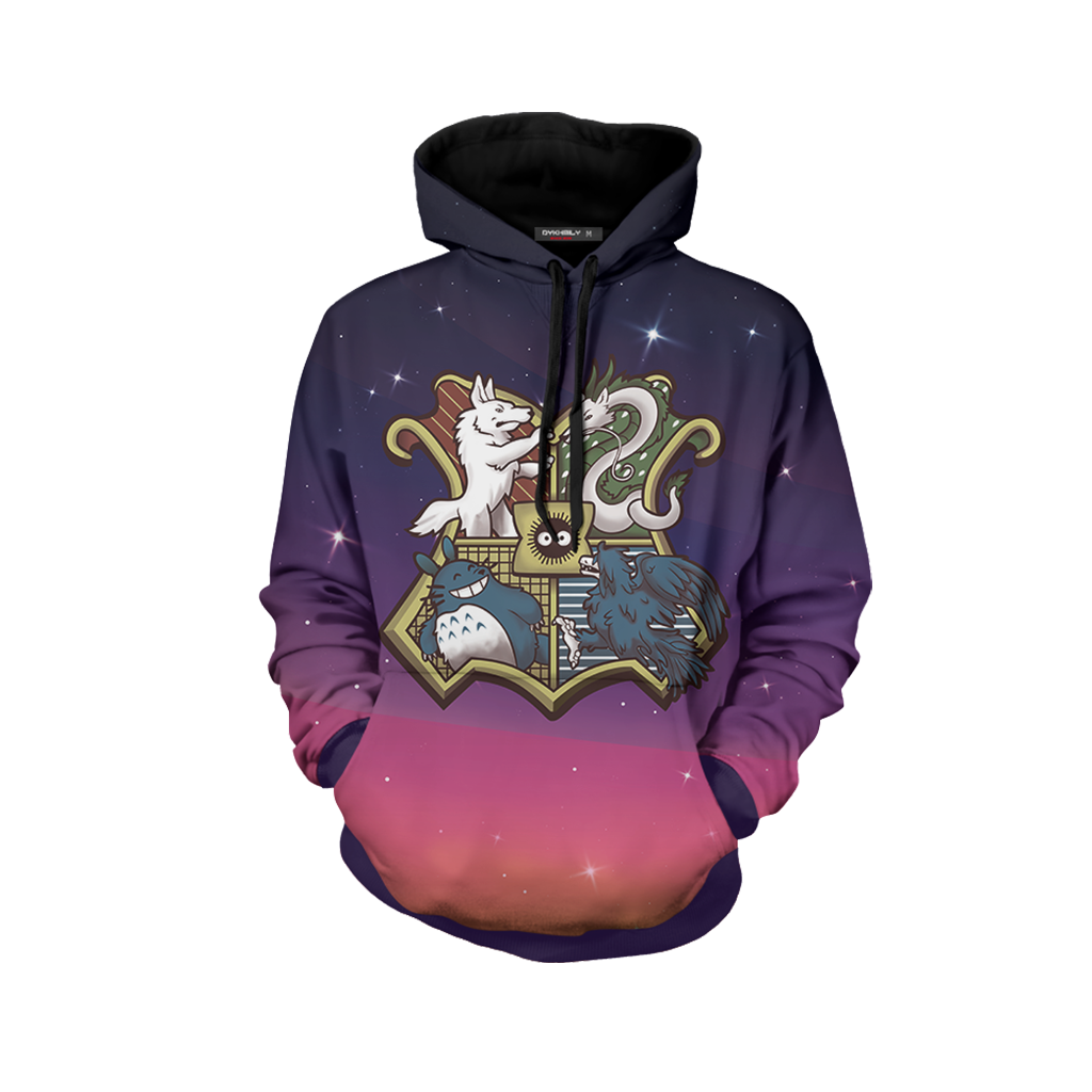 Ghibliwarts Ghibli Studio Mix Hogwarts Harry Potter 3D Hoodie