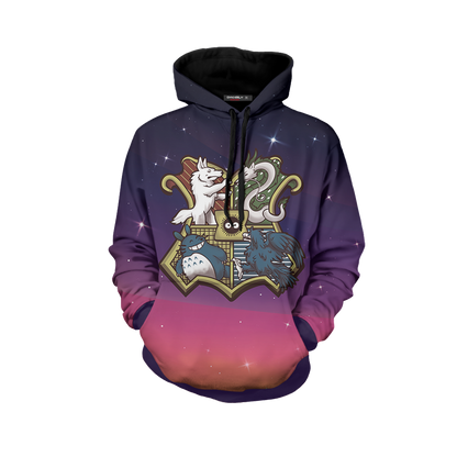 Ghibliwarts Ghibli Studio Mix Hogwarts Harry Potter 3D Hoodie