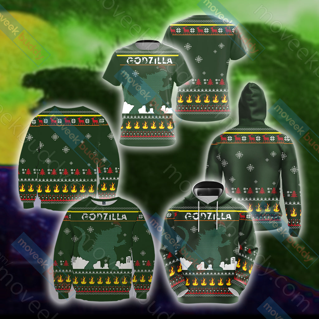 Godzilla King Of The Monsters Knitting Style Unisex 3D T-shirt