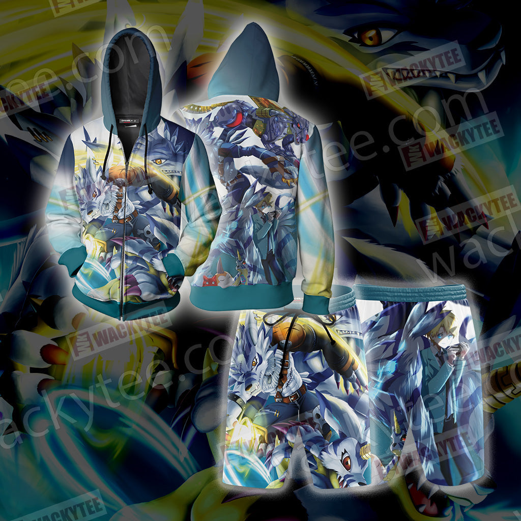 Digimon Garurumon And Yamato 3D T-shirt