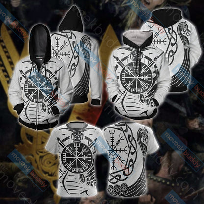 Vikings - Vegvisir symbol Unisex 3D T-shirt