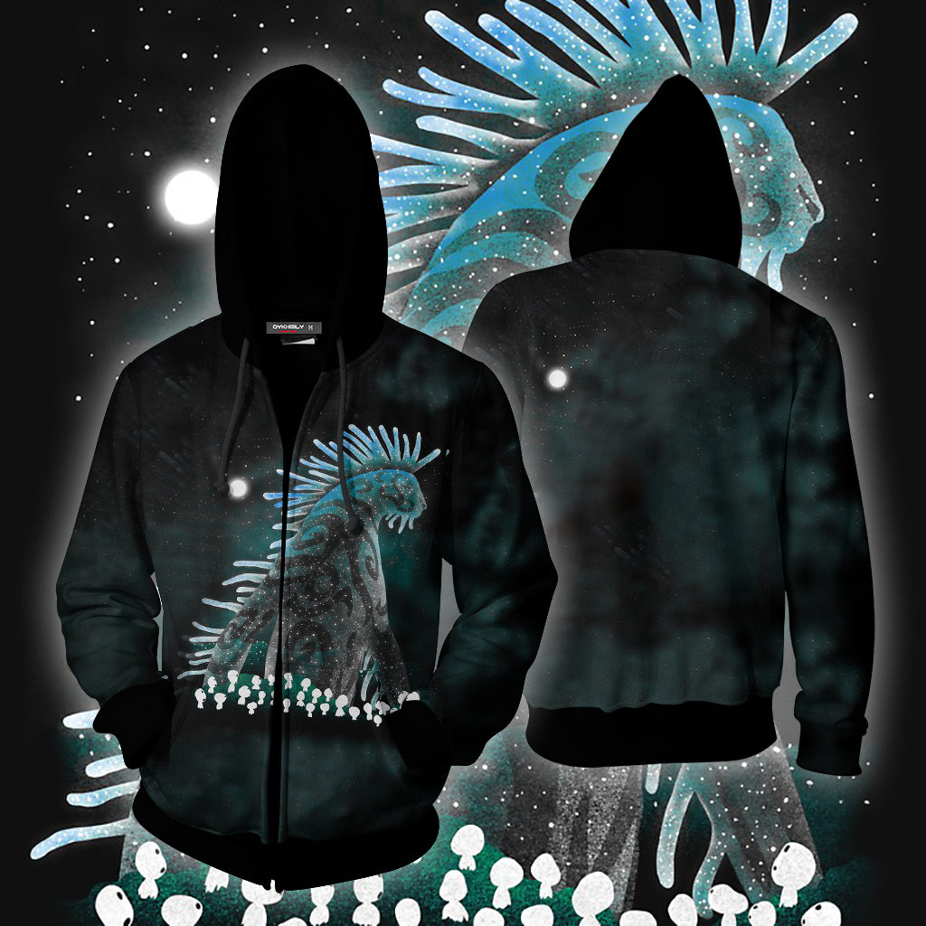 Princess Mononoke Nightwalker Unisex 3D T-shirt Zip Hoodie