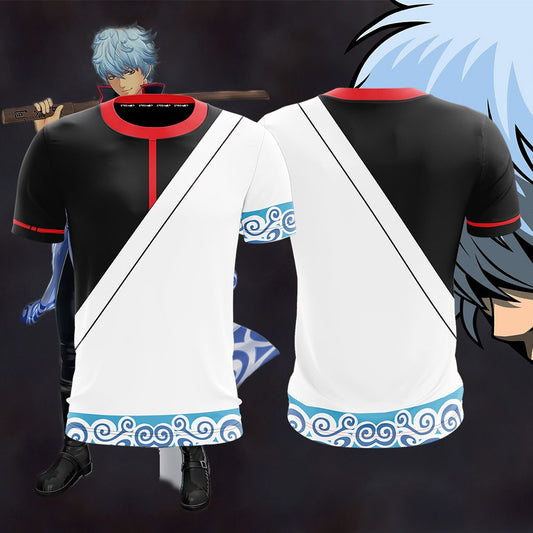 Gintama Sakata Gintoki Cosplay Unisex 3D T-shirt 4XL  