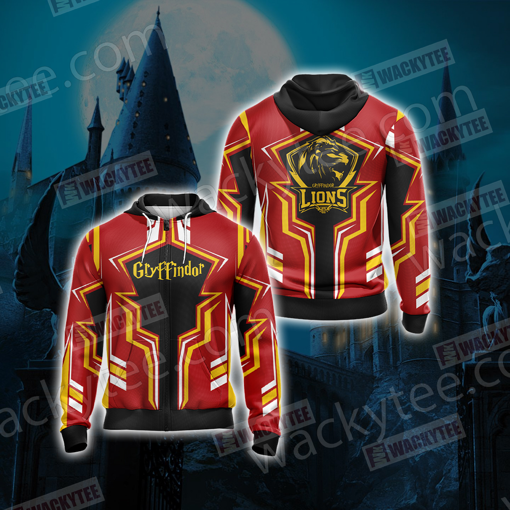 Harry Potter Hogwarts Castle - Gryffindor House Wacky Style New Collection Unisex 3D T-shirt Zip Hoodie