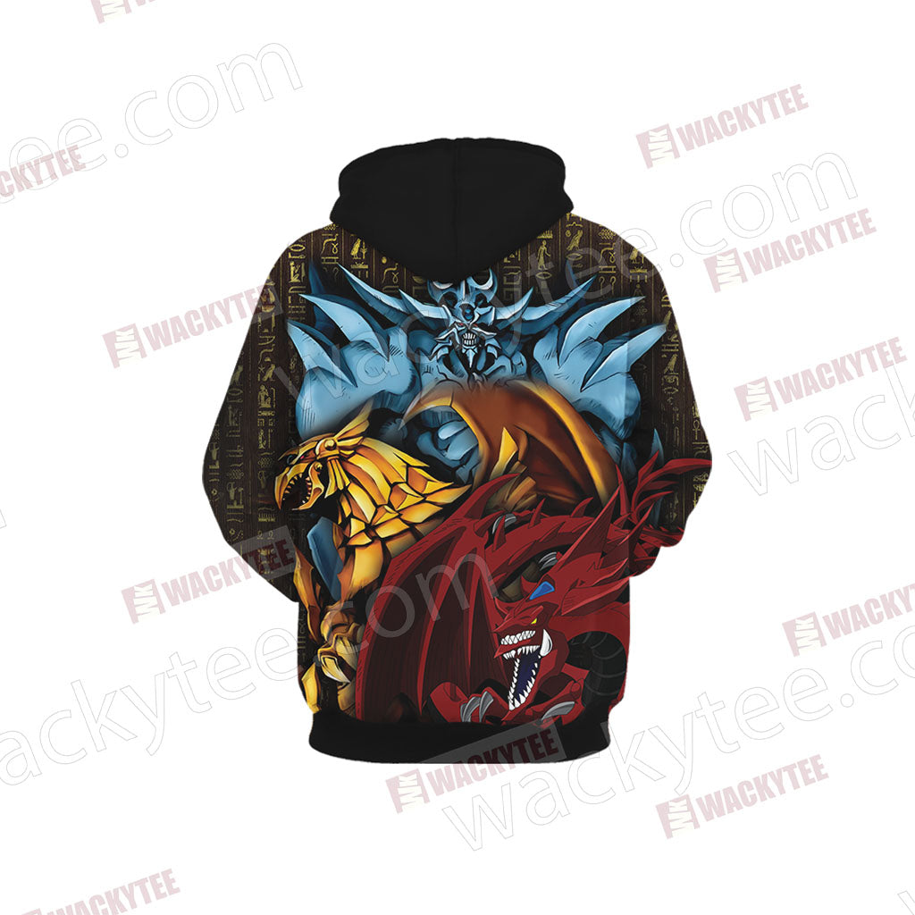 Yu Gi Oh! Obelisk Slifer and Ra 3D T-shirt