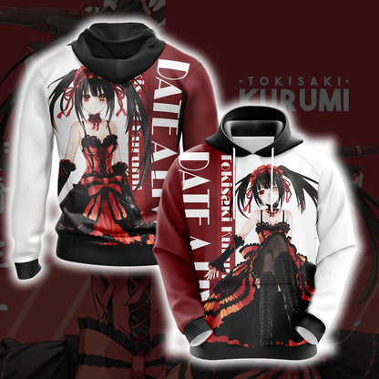 Date A Live Tokisaki Kurumi Unisex 3D T-shirt Hoodie