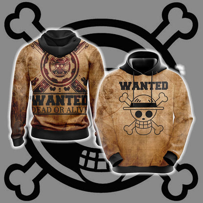 One Piece - Wanted Dead or Alive Unisex 3D T-shirt Hoodie