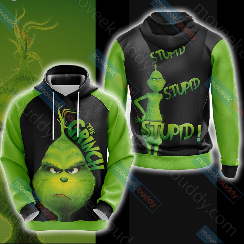 The Grinch "stupid, stupid, stupid!" Unisex 3D T-shirt Hoodie