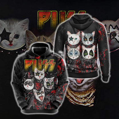 Kiss band x cats - Puss Unisex 3D T-shirt Hoodie