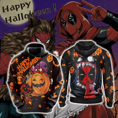 Deadpool x Spider Man - Halloween Unisex 3D T-shirt Hoodie