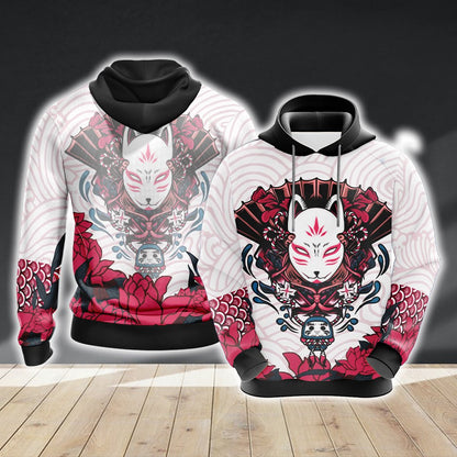 Naruto Kitsune Mask Unisex 3D T-shirt Hoodie