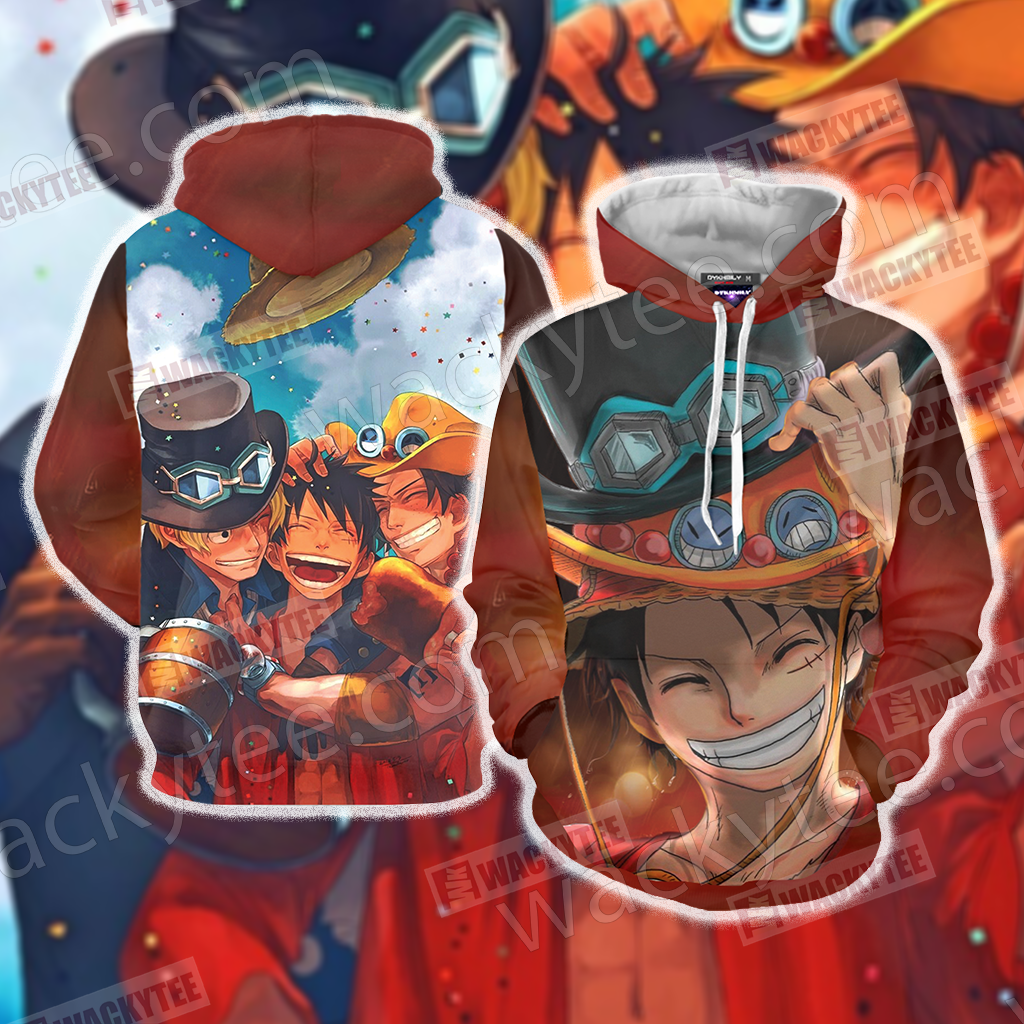 One Piece Luffy Ace Sabo Unisex 3D T-shirt Hoodie
