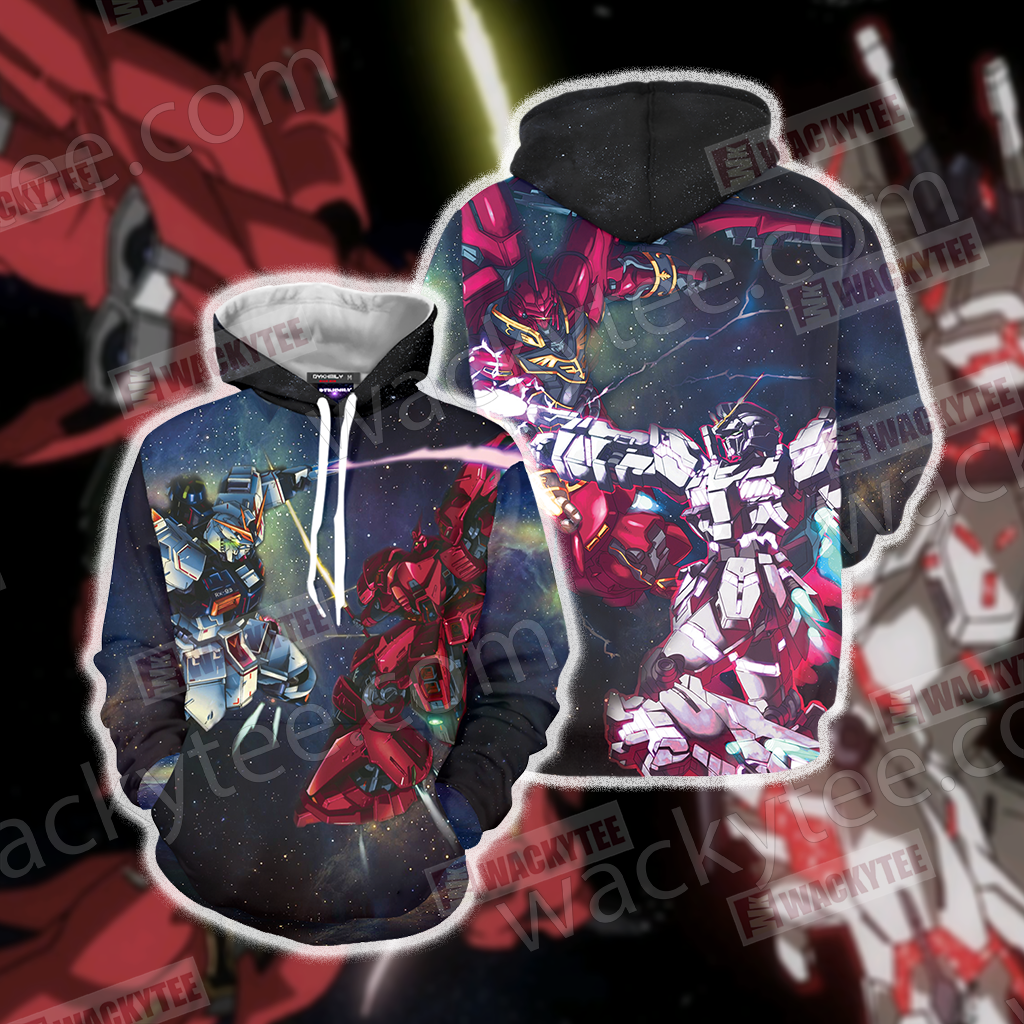 Mobile Suit Gundam Unicorn Gundam And Sinanju 3D T-shirt Hoodie